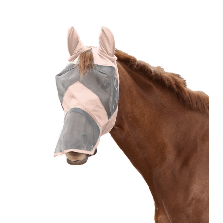 Vliegenmasker met oor en neus bescherming roze