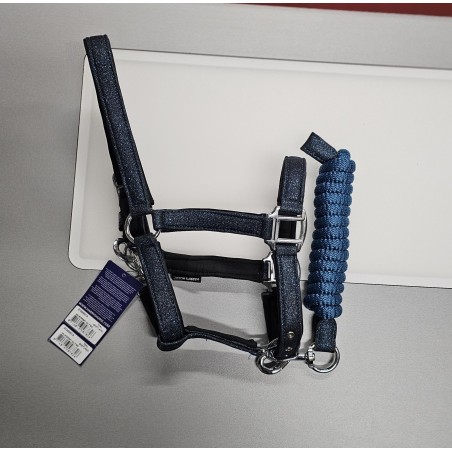 OUTLET - Halster-set Shetlander BLAUW Glitter