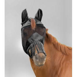 PREMIUM Fly mask with ear protection and nose fringe