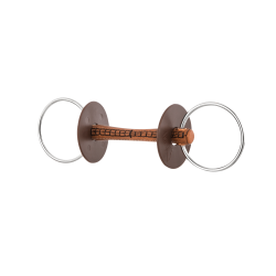beris Loose Ring Snaffle Bit with Leather Bar